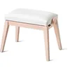 Image de K&m 13941 - Banquette Piano Couleur Cendre, SiÃ¨ge Simili Cuir Blanc