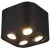 Image de Trio Cookie Downlight Moderne Ã 4 LumiÃ¨res MontÃ© En Surface, Noir Mat