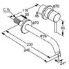 Image de Mitigeur de lavabo 2 trous Ã  encastrer pour montage mural (382450576)