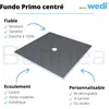 Image de Wedi-Receveur Fundo Primo carrÃ©, Ã©coulement centrÃ© 900x900x40 mm RÃ©f. 07-37-35 170