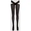 Image de Collant Ouvert Taille Croisée Noir