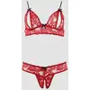 Image de Ensemble 2 pièces ouvert dentelle rouge S