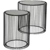 Image de Tables d'appoint rondes Wire noires set de 2 Kare Design