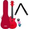 Image de Cascha Hh 2280 Set UkulÃ©lÃ© Concert Fibre De Carbone Rouge