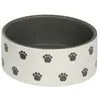 Image de Nobby Karlie Pata Gamelle En CÃ©ramique Pour Chien Cr Me Gris 15 X 6 Cm