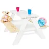 Image de Table En Bois 4 Places Avec Bancs Nicky Blanc