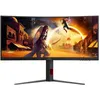 Image de AOC Gaming CU34G4 - Écran LED - jeux - incurvé - 34" - 3440 x 1440 UWQHD @ 180 Hz - Fast VA - 2500:1 - HDR10 - 0.5 ms - 2xHDMI, DisplayPort - noir, rouge