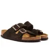 Image de Birkenstock Arizona Suede Sandales Marron FoncÃ© - 38