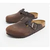 Image de Birkenstock - Boston - Mules En Cuir Effet HuilÃ© - Havane-Marron - 860131 - 41