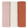 Image de Lot De 3 Langes 85 X 85 Cm Rose PoudrÃ© / Blanc CassÃ© / Rouille