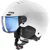 Image de Casque de ski à visière UVEX ROCKET JUNIOR VISOR (WHITE BLACK MAT - S2 MIRROR BLUE) Junior
