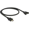 Image de Delock - CÃ¢ble d'extension HDMI avec Ethernet - HDMI mÃ¢le pour HDMI femelle vissable - 50 cm - noir - support 4K