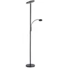 Image de Paul Neuhaus Design Lampadaire / Lampe De Sol / Lampe Sur Pied / Luminaire / Lumiere / ÃÂClairage Noir Avec Led Avec Variateur Tactile Et Bras De Lecture - Hanz Acier Noir Oblongue /...