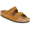 Image de Sandales Birkenstock Arizona Cuir Suede Soft Footbed M Bk1009526 Marron - 45