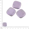 Image de Perles carrées plates en verre Silky 16 x 16 mm - Mauve mat x 4 pces