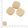 Image de Perles carrées plates en verre Silky 16 x 16 mm - Beige mat x 4 pces