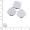 Image de Perles carrées plates en verre Silky 16 x 16 mm - Gris clair mat x 4 pces