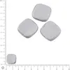 Image de Perles carrées plates en verre Silky 16 x 16 mm - Gris mat x 4 pces