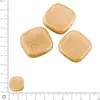 Image de Perles carrées plates en verre Silky 16 x 16 mm - Beige brillant x 4 pces