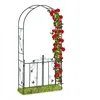 Image de Relaxdays Arche De Rosiers Avec Porte, Treillis Plantes Grimpantes, Tuteur MÃ©tal Rosiers