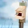 Image de Relaxdays Nichoir Ã Oiseaux En Bois Semi-Ouverte Maison Oiseaux Ã Suspendre MÃ©sange Pinson