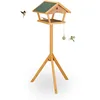 Image de Relaxdays Mangeoire Ã Oiseaux Sur Pied Nichoir Ã Oiseaux Bois Pour Oiseaux Xxl Toit
