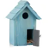 Image de Relaxdays Nichoir Ã Oiseaux En Bois Forme De Petite Maison Avec Porte Abri Refuge