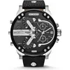 Image de Montre Homme Diesel Mr Daddy 2.0 Dz7313 Bracelet En Cuir Noir Et Rehauts ArgentÃ©s