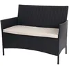 Image de Banc De Jardin Halden En Polyrotin, Banquette   Anthracite, Coussin CrÃ¨me