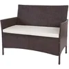 Image de Banc De Jardin Halden En Polyrotin, Banquette   Marron ChinÃ©, Coussin CrÃ¨me