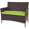 Image de Banc De Jardin Halden En Polyrotin, Banquette   Marron ChinÃ©, Coussin Vert