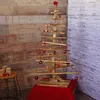 Image de Sapin de Noel dÃ©coratif HWC-H77, arbre de Noel 3D, aspect shabby, bois de sapin rÃ©glable 130x82x82cm