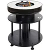 Image de Bol De Feu Avec Grill Hwc-K95, Foyer Grill Bbq, Plaque De Grill Surface De DÃ©pÃ´t, Acier Inox ÃmaillÃ© Ã 56cm Noir
