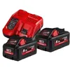 Image de Pack MILWAUKEE 2 batteries 5.5 Ah M18 HB5.5 - chargeur M12-18