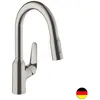 Image de Hansgrohe - Robinet de cuisine avec douchette HANSGROHE Focus M42 180 2 jets aspect acier inox  - Gris