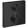 Image de Set finition mitigeur thermostatique Square encastrÃ©, RA et inverseur, noir mat