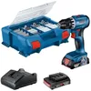 Image de Perceuse-visseuse 18V GSR 18V-45 + 2 batteries GBA 2Ah + chargeur + 82 accessoires + coffret L-CASE PICK & CLICK - BOSCH - 06019K3205