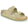 Image de Mules Birkenstock Arizona Cuir Suede Soft Footbed W Vert - 38