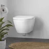 Image de Duravit D-Neo Cuvette suspendue Ã  fond creux, sans bride, avec abattant, 45770900A1