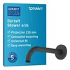 Image de Duravit - Bras De Douche Universel Fixation Murale Ronde, 210 Mm, Noir Mat