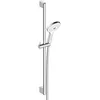 Image de SystÃ¨me De Douche Universel Duravit Barre De Douche (700 Mm) Avec Douchette 3 Types De Jets (rain, Pulse, Mono) RÃ©glable En Hauteur Et Flexible De Douche Avec Protection Anti-torsion, ChromÃ©/blanc