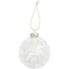 Image de Boule de NoÃ«l en verre fougÃ¨res dorÃ©es Ã 8 cm