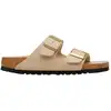 Image de Birkenstock - Sandales à 2 brides réglables - Arizona Birko-Flor Narrow Triples Sandcastle/Oyster pour Femme en Cuir - Taille 38 - Beige