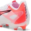 Image de Puma Chaussures De Football Ultra 5 Match Fg/Ag Unisexe, Chaussures, Blanc/Noir/Glowing Rouge, 40