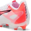 Image de Puma Chaussures De Football Ultra 5 Match Fg/Ag Unisexe, Chaussures, Blanc/Noir/Glowing Rouge, 41