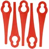 Image de vhbw 5x Lames compatible avec Fuxtec FX-E1RT20 taille gazon - Lames de rechange, rouge, nylon / plastique