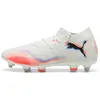 Image de Puma Chaussure De Football Future 8 Match Mxsg Unisexe, Chaussures, Blanc/Noir/Glowing Rouge, 46