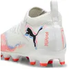 Image de Puma Chaussures De Football Future 8 Match Fg/Ag Enfant Et Adolescent, Chaussures, Blanc/Noir/Glowing Rouge, 36
