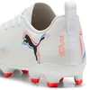 Image de Puma Chaussures De Football Future 8 Play Fg/Ag Enfant Et Adolescent, Chaussures, Blanc/Noir/Glowing Rouge, 37.5