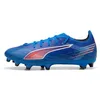 Image de Puma Chaussure De Football Ultra 6 Match Fg/Ag Unisexe, Chaussures, Ultra Bleu/Blanc/Glowing Rouge, 45